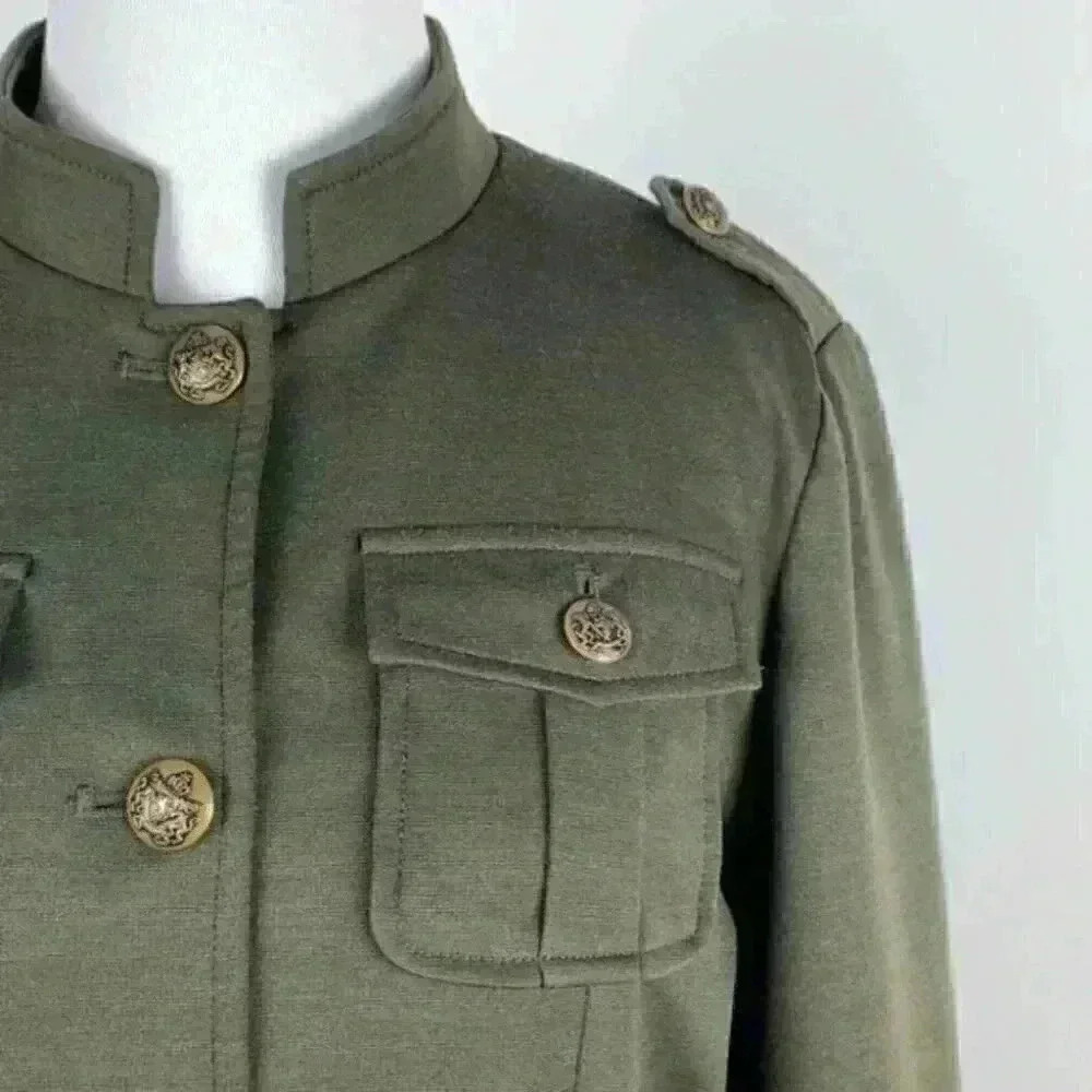 APT 9 blazer sz S army green military style jacket - Picture 3 of 10